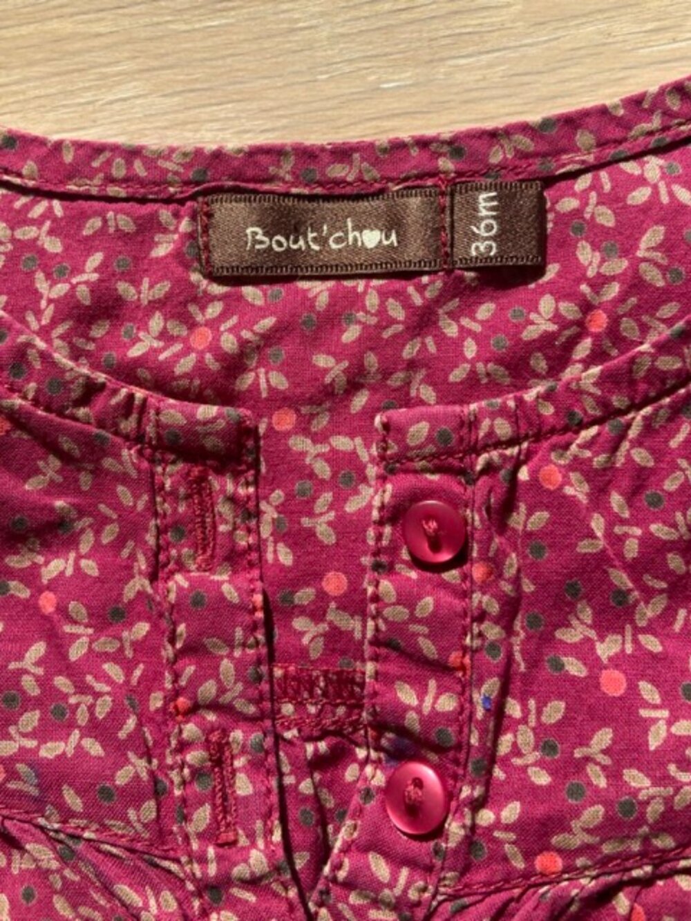Monoprix light cherry floral cotton blouse, Toddler: 36 months